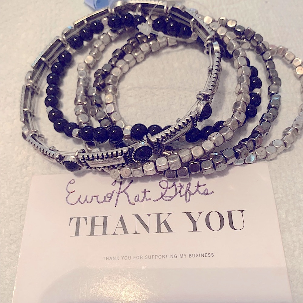 Black and Silver Beaded Bracelets